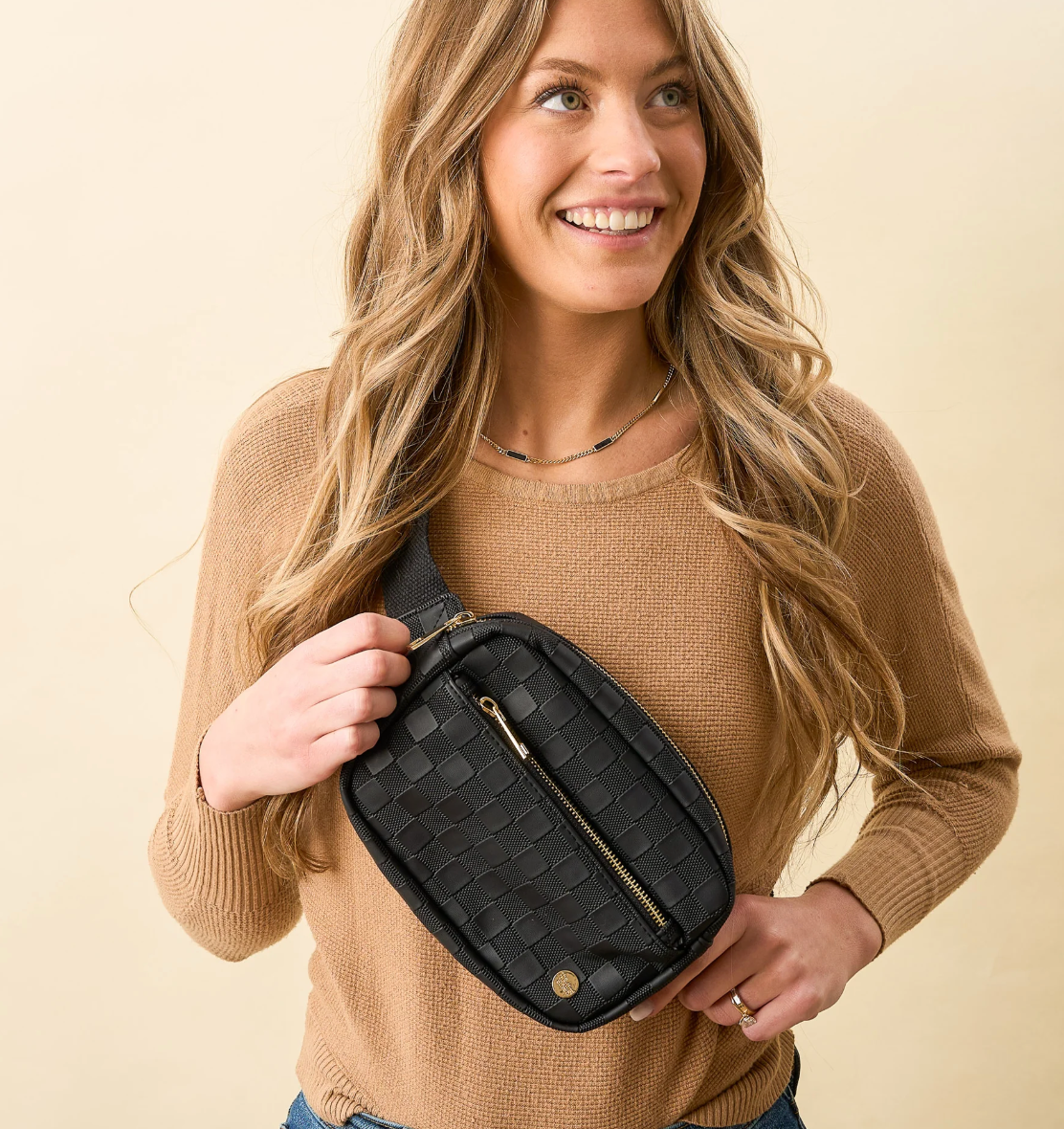 The Darling Effect Urban Check Belt Bag